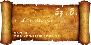 Sztán Bianka névjegykártya