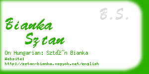 bianka sztan business card